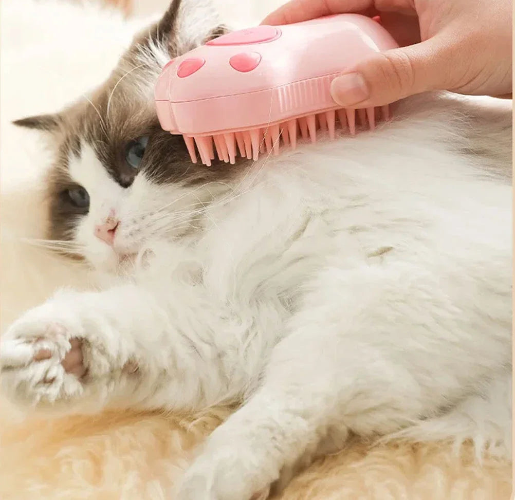 Steam Cat Brush - 3-in-1 Electric Pet Grooming Tool